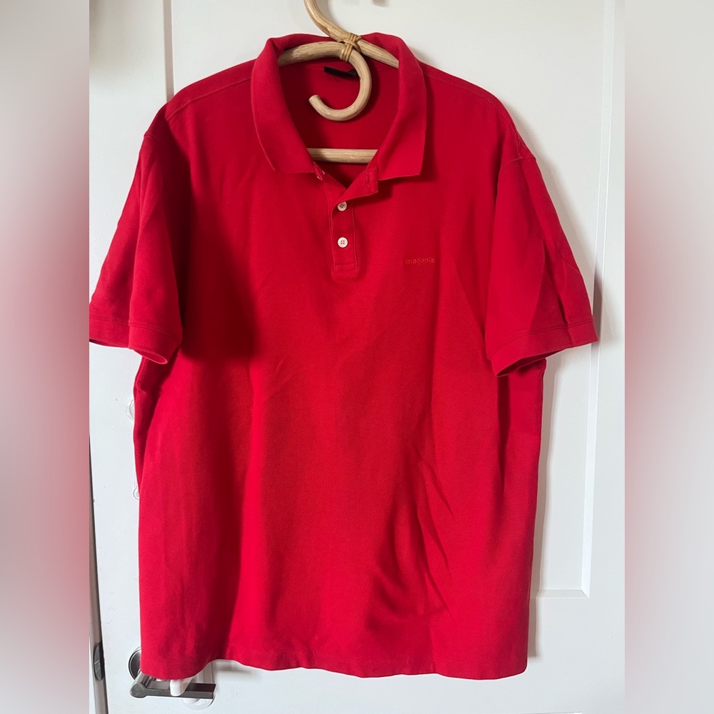 Patagonia Organic Cotton Men's Red Short Sleeve Polo Shirt